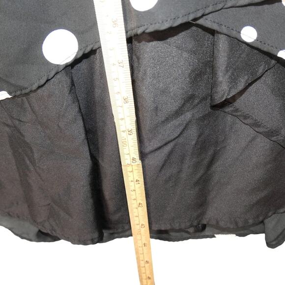 Worthington Faux Wrap Midi Dress Womens XL Black White Polka Dot V Neck High Low - Picture 10 of 16